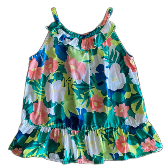 Gymboree Tropical Print Poplin Tank Girls' 7 - Picture 2 of 11